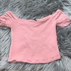 pink crop top